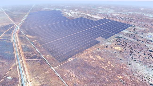 An artist's impression of the Bungala Solar Photovoltaic (PV) project near Port Augusta. South Australia.