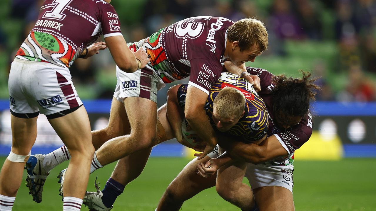 Storm’s Josh King has nowhere to go. Picture: Daniel Pockett/Getty Images