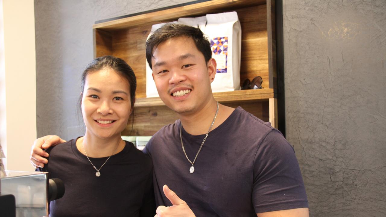 Qeats Alice Springs owners Jojo and Winwin Pethsri inside their new Alice Springs restaurant. Picture: Gera Kazakov