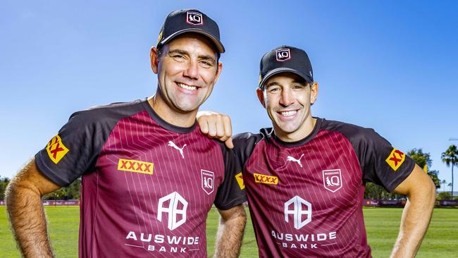 Cameron Smith and Billy Slater at Queensland State of Origin camp at Sanctuary Cove, Hope Island, Saturday, June 17, 2023 - Picture: Richard Walker