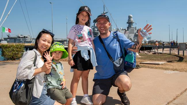 Cunningham family at the first HMAS Coonawarra open day in seven years. Picture: Pema Tamang Pakhrin