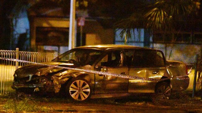 Emergency services on scene at a fatal crash on Ross River Road, Kirwan. Picture: Alix Sweeney