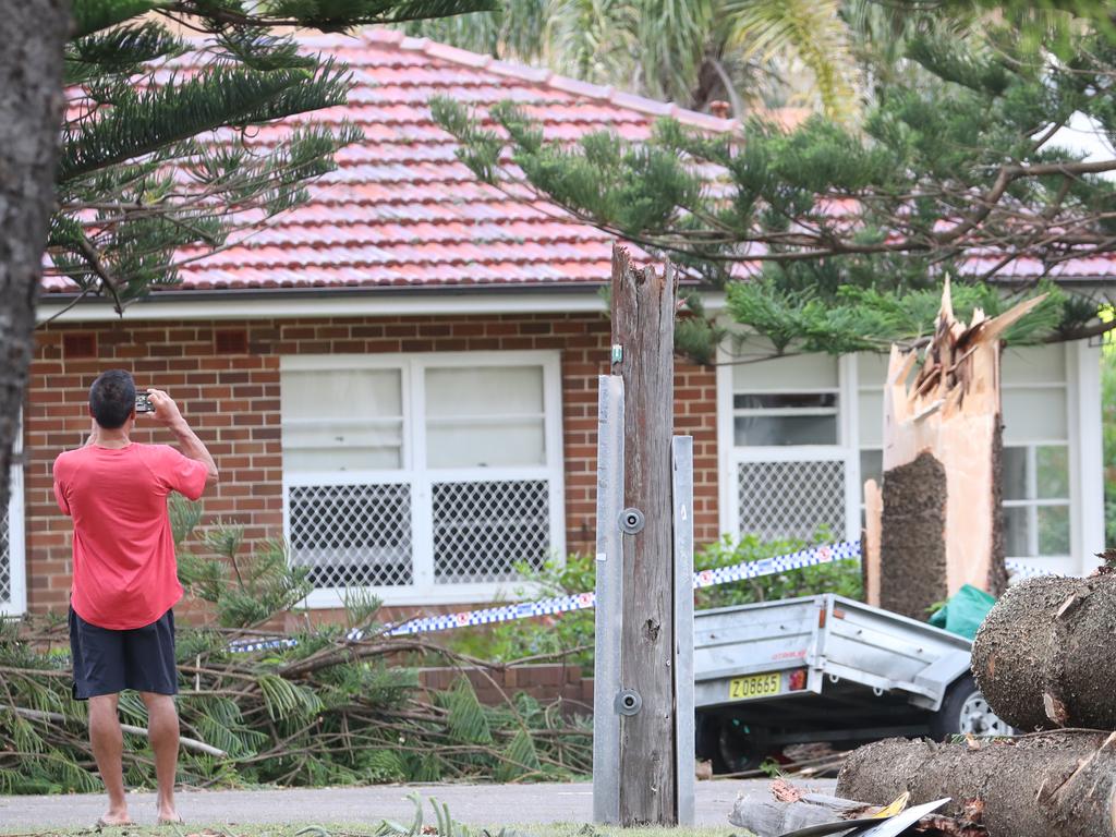 A man surveys damge following the freak storm. Picture: John Grainger