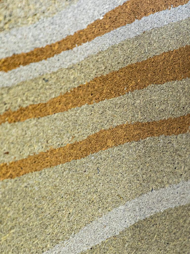 A close-up of hempcrete, a sustainable product which was used to create the walls of the Franklin home Picture: Linda Higginson