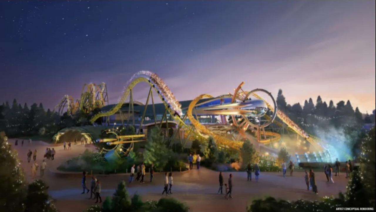 Guests will be able to race on the dual-coaster Starfall Racers. Picture: Universal Destinations &amp; Experiences