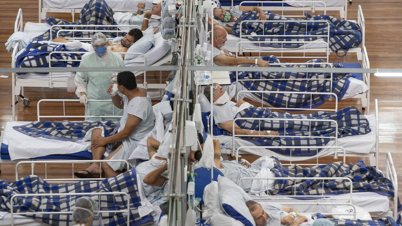 Patients in the massive makeshift hospital. Picture: Andre Penner