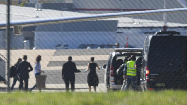 Passengers, including Kylie Moore-Gilbert, disembark an Australian government jet at Canberra Airport, in November after her release. Picture: AAP