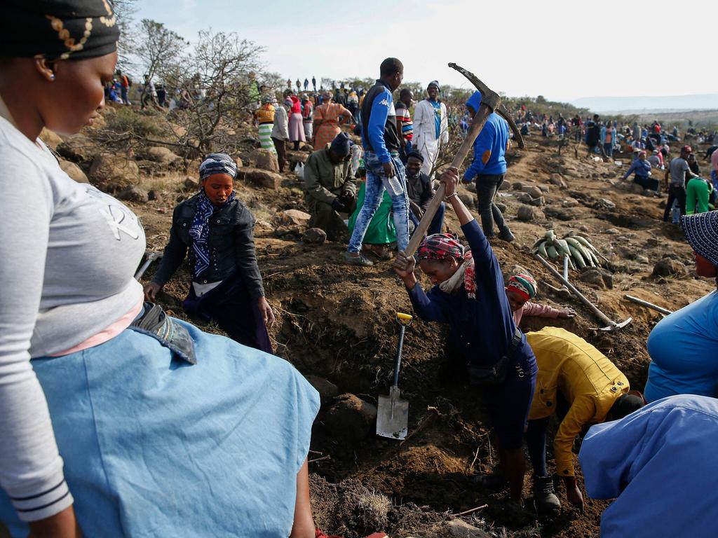 There are Covid-19 concerns over the mass diamond-digging event. Picture: Phill Magakoe/AFP