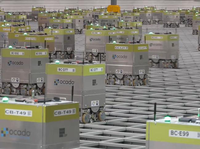 Coles Customer Fulfilment Centre where robots help staff to pick and pack online shopping orders in Melbourne and Sydney.