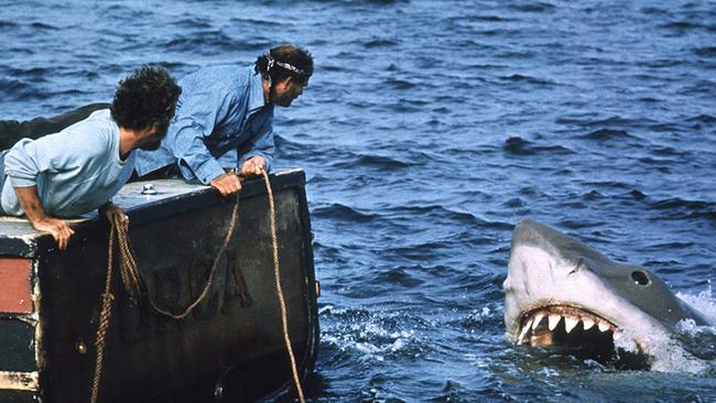 They needed a bigger boat. A still from the 1975 movie, Jaws. Actors Richard Dreyfuss, Robert Shaw. Photo by Bud Gray - © MPTV