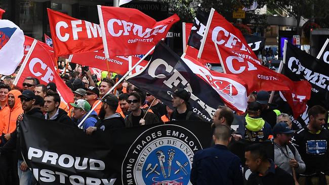 The CFMEU is facing court action for allegedly banning workers from a site because they were not union members. Picture: AAP