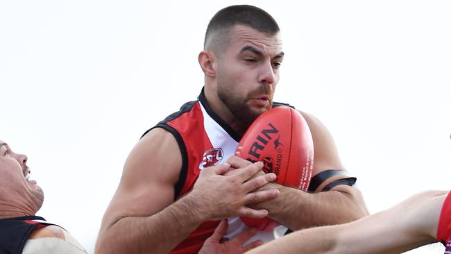 Jesse Martini booted three goals for the Burgers. Picture: Steve Tanner