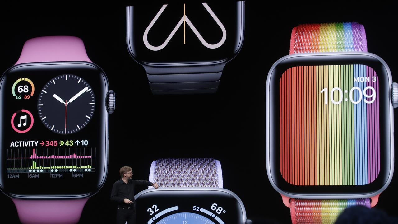 Apple's Kevin Lynch speaks on Apple Watch at the Apple Worldwide Developers Conference in San Jose, California on June 3, 2019. Picture: AP /Jeff Chiu.