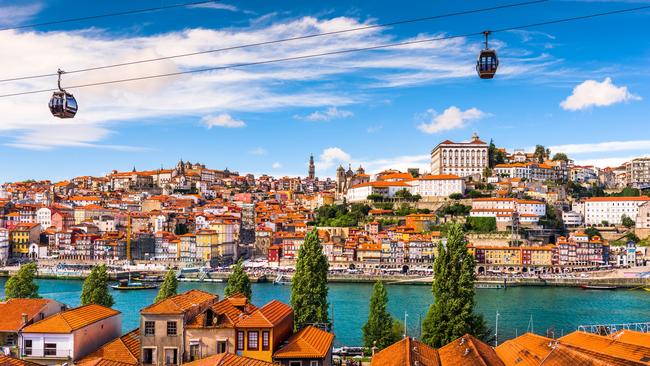 The cable car offers bird's eye views over Porto and the Douro.