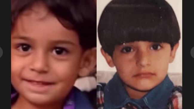 At left, a young Britney fan and at right, a young Sam Asghari.