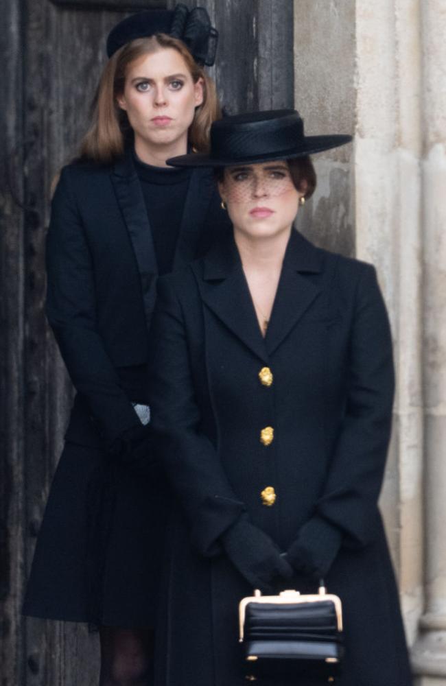 Queen funeral Princesses Beatrice and Eugenie leave service early