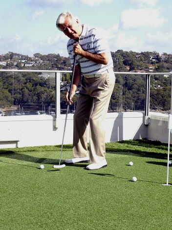 Mr Hawke’s home features a five-hole putting green on the roof.