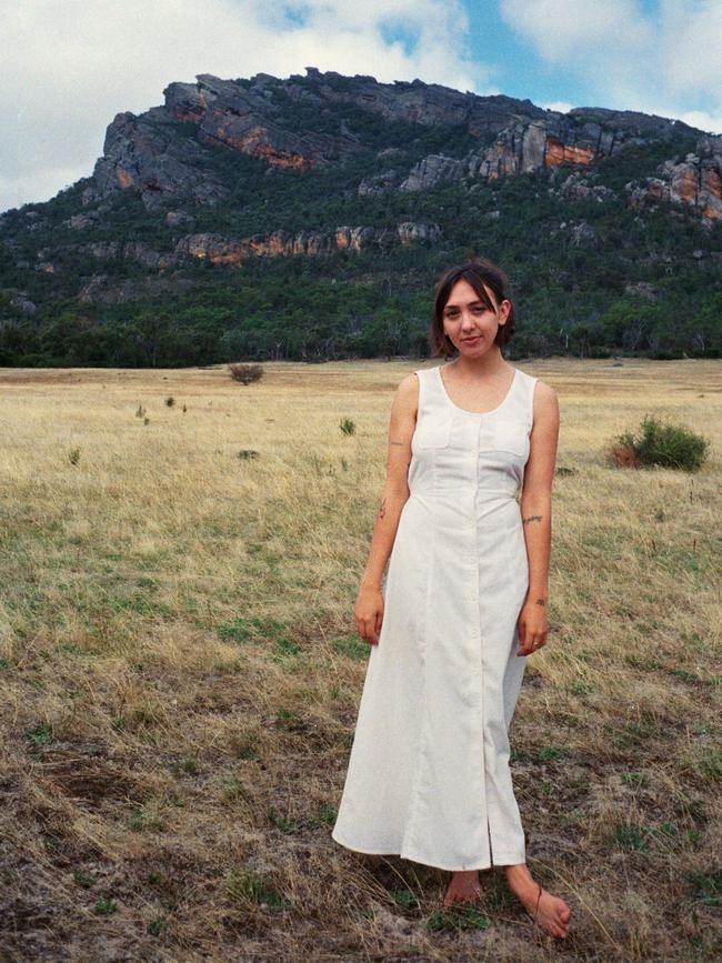 Alice Syke on location Gariwerd, Victoria, for the shooting of Looky Looky Here Comes Cooky