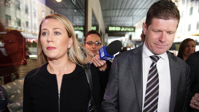 Andrew Cornwell and his wife Samantha Brookes arrive at ICAC during Operation Spicer investigations. It took the couple four years to completely clear their names at huge financial cost. Picture Cameron Richardson