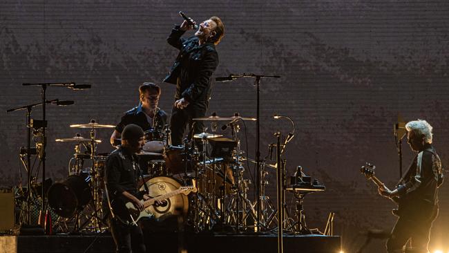 Bono, Larry Mullen, The Edge and Adam Clayton in Melbourne. Picture: Jason Edwards