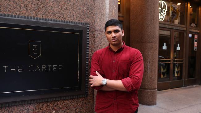 Yannick De Silva outside The Carter. Picture: Brett Costello