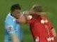 The Crusaders' Joe Moody elbows Kurtley Beale