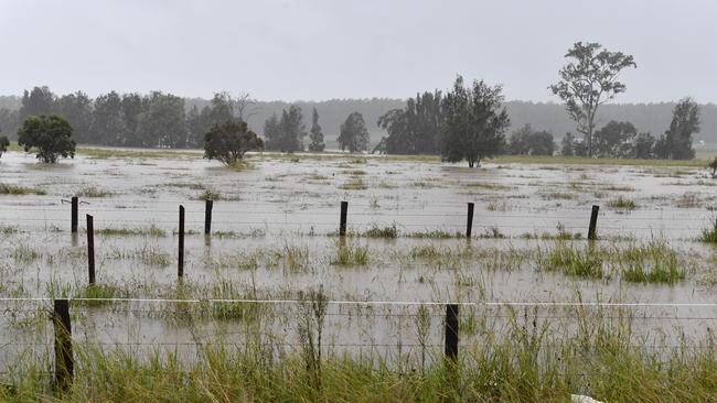 Water spilling from Alumy Creek near South Grafton closed the road earlier this morning.