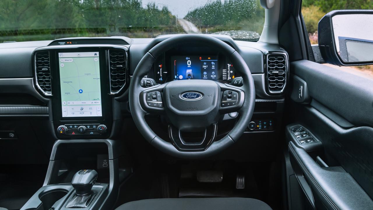 The new Ranger has a digital dashboard and portrait-shaped touchscreen.