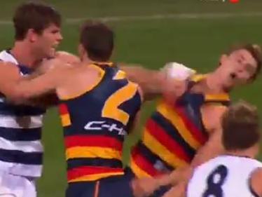 Tom Hawkins didn't get the jumper punch memo it seems.