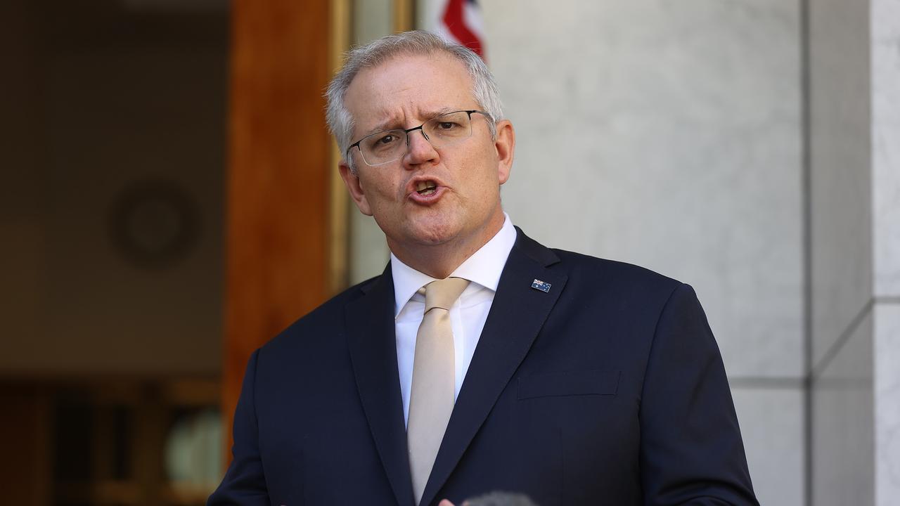 Prime Minister Scott Morrison said the deal with the UK was a deal between “mates”. Picture: NCA NewsWire/Gary Ramage