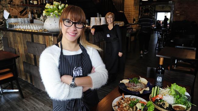 Jennifer Crawford and mum Hung Ngo at Little NNQ on Gouger Street. Pic Mark Brake.