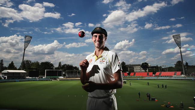 Australian paceman Pat Cummins at Manuka Oval in Canberra. Picture: Phil Hillyard