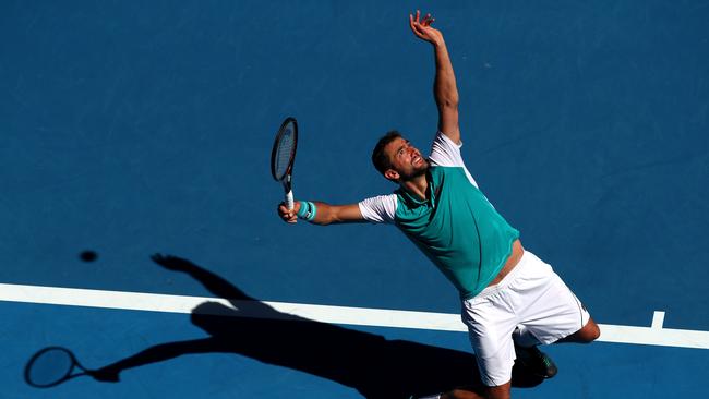 Marin Cilic serves against Joao Sousa of Portugal. Picture: Picture: Getty