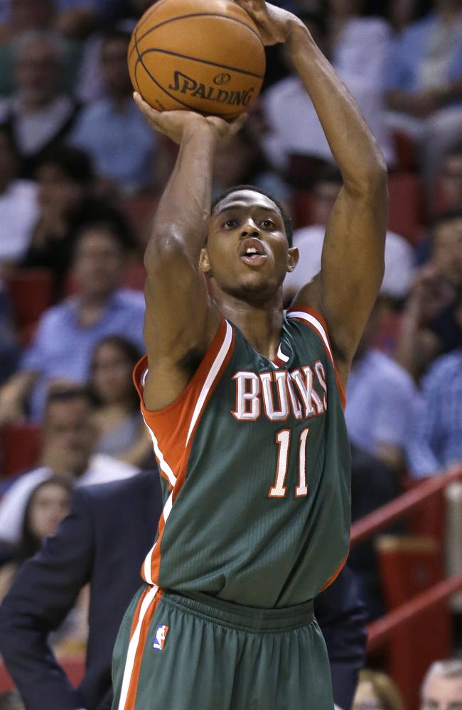 Milwaukee Bucks guard Brandon Knight lets loose another three-pointer against Milwaukee.