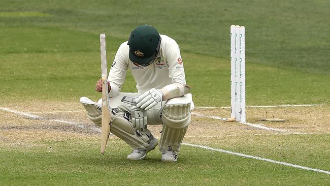 A dejected Nathan Lyon after the loss. Picture: Getty