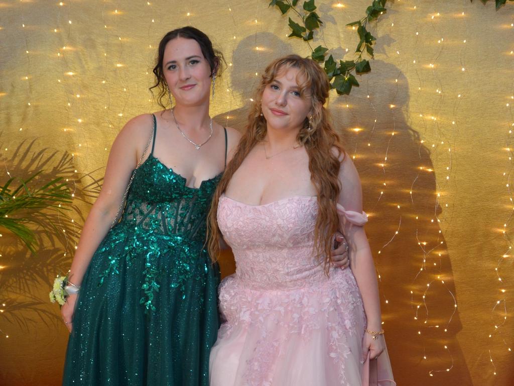 Saylah-Jade Dreher and Isabelle Goodall at the Toowoomba State High School Formal, November 13, 2024.