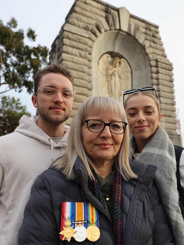 Karen Hahn, with son Damon Hahn (left) and daughter Chelsea Gazettas. Picture: Russell Millard