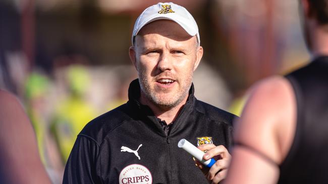 Football. North Hobart V Tigers. Trent Baumeler Tigers coach. Picture: Linda Higginson