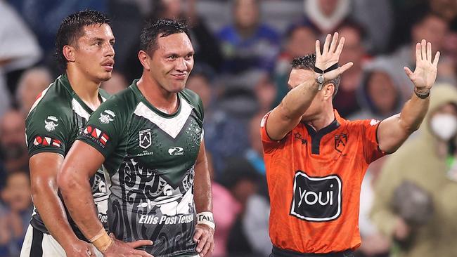 Jordan Rapana was willing to use the All Stars match as his one-game ban for an off-field incident. Picture: Mark Kolbe/Getty Images