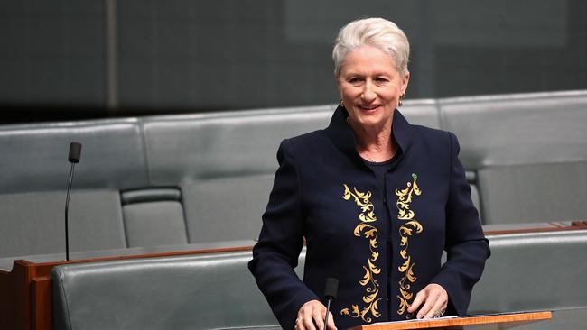 CANBERRA, AUSTRALIA - NOVEMBER 26:  Independent Kerryn Phelps gives her maiden speach after being officially sworn into parliament at Parliament House on November 26, 2018 in Canberra, Australia. The Morrison government trails Labor by 10 points in recent polls. It comes following Labor's landslide win in the Victorian state election over the weekend, with Daniel Andrews retaining power with an increased majority.  (Photo by Tracey Nearmy/Getty Images)