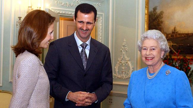 The Assads meet Queen Elizabeth II in 2002. Picture: Getty Images