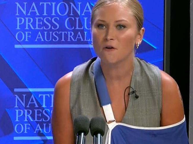 Grace Tame spoke about trolling she suffered online. Picture: ABC