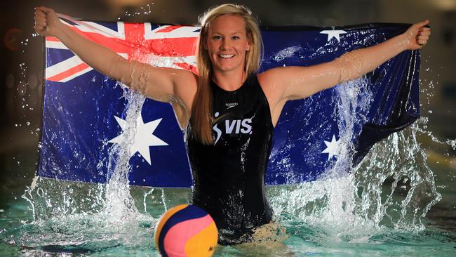Rosie Webster is on her way to Rio with the water polo team. Picture: Alex Coppel