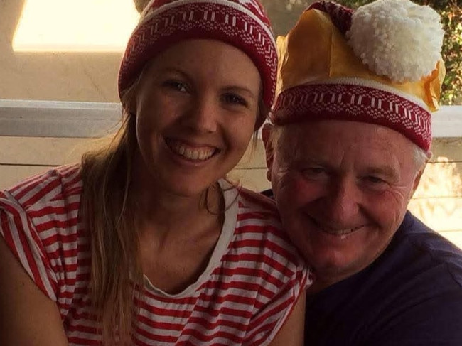 Writer and wellness entrepreneur Jessica Ainscough with her father Col Ainscough. Picture: Supplied