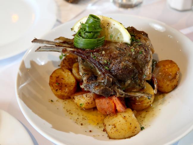 Thaleia Greek restaurant’s main course of lamb. Picture: Toby Zerna