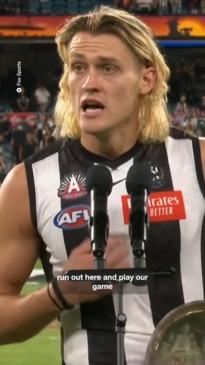 Darcy Moore gave an emotional Anzac Day speech