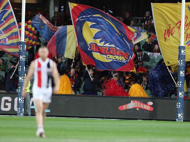 AFL - Monday, 20th July, 2020 - Adelaide Crows v St Kilda at the Adelaide Oval. Fans and the Crows Cheer squad back at the oval. Picture: Sarah Reed