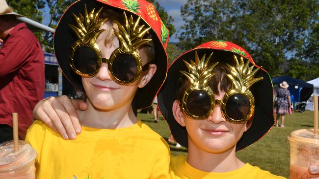 Rollingstone Pineapple Festival 2024. Jett Garland, 8, and Braxton James, 12. Picture: Evan Morgan