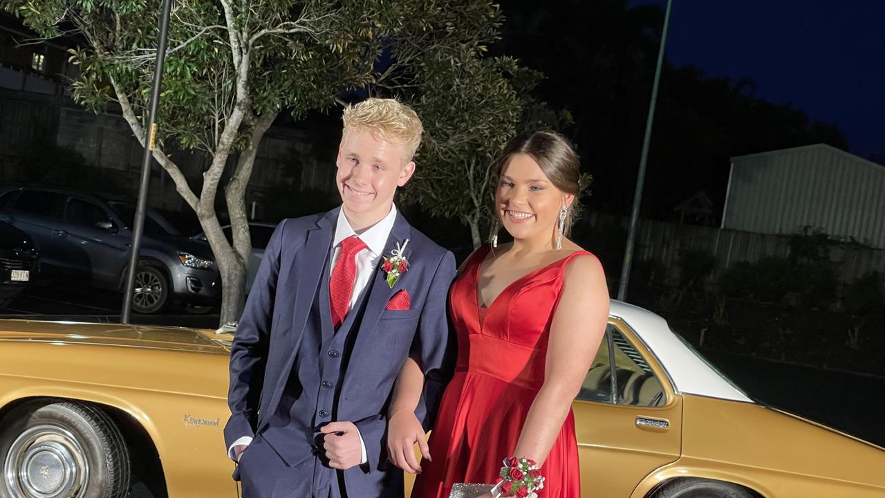 The students arrive at St Mary's College formal at the Brolga Theatre.