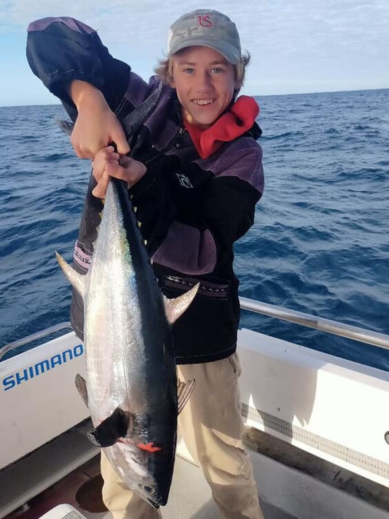 15yo Jimmy with longtail on Odin with Reeltime Fishing Charters last weekend.